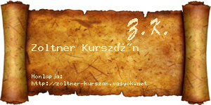 Zoltner Kurszán névjegykártya